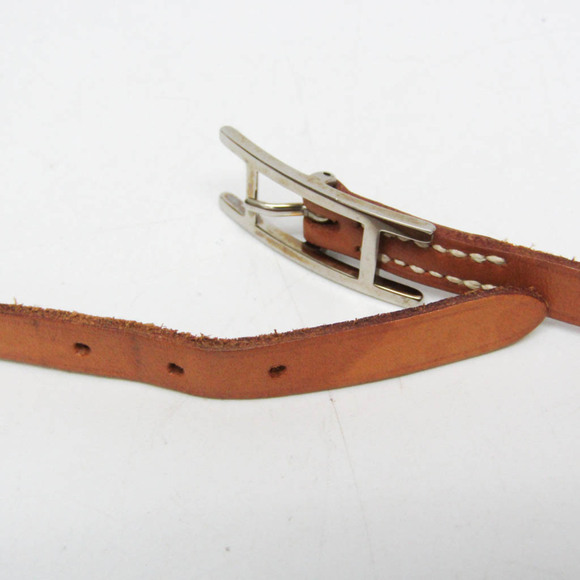 Hermes Hapi Choker Leather,Metal No Stone Bangle Silver,Black